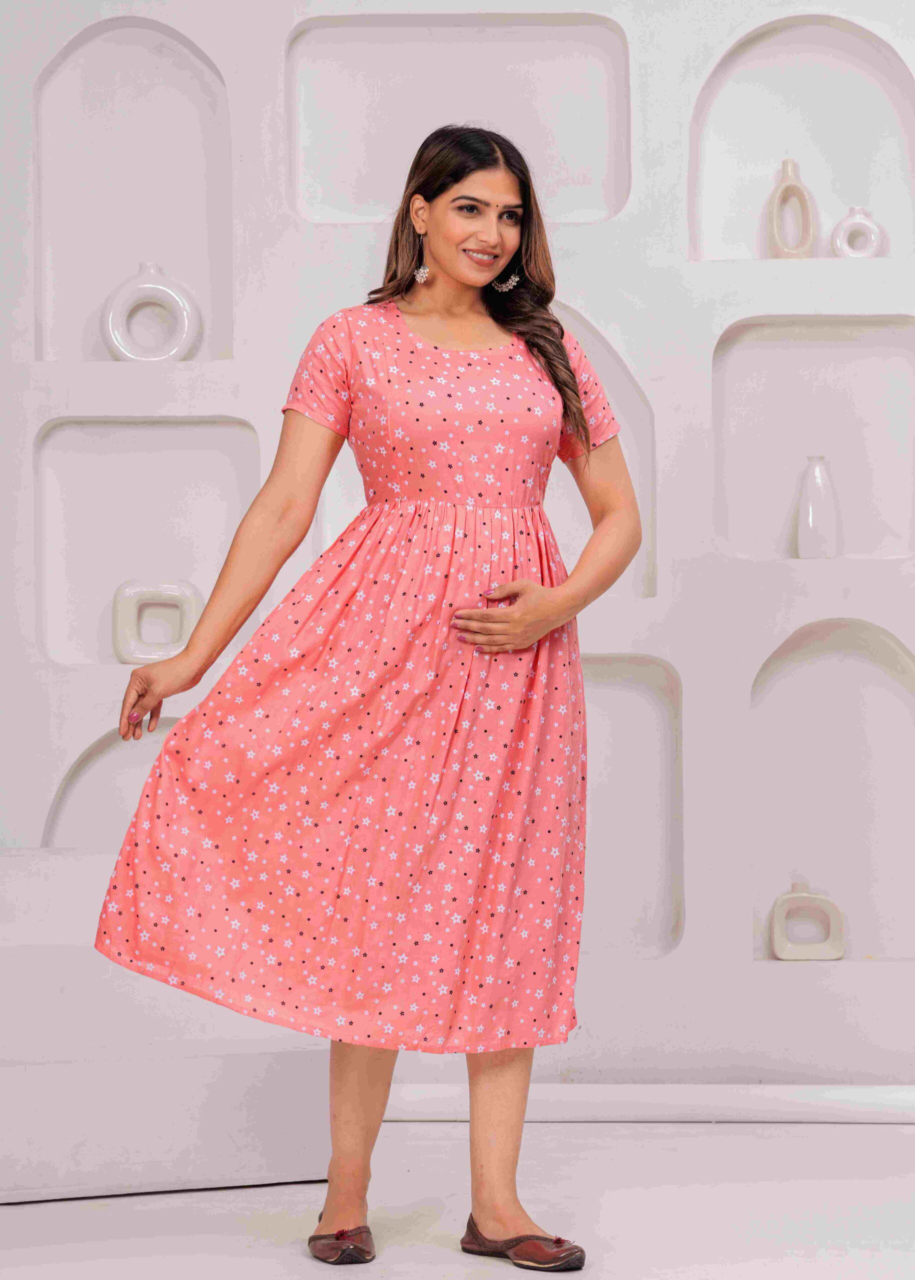 women's pink polka dot maternity dress women's pink polka dot maternity dress